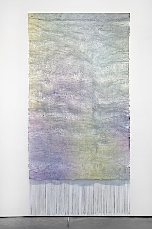 Aurora Passero, Serpentine #2, hand woven, hand dyed nylon, 2016, 252 x 128 cm