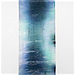Aurora Passero: Field Arrangements, hand woven, hand dyed nylon, 2023, 372 x 160 cm