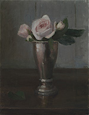 Halvard Haugerud, Roser i sølv, 2018, 28 x 22 cm