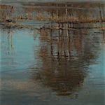 Halvard Haugerud: Speiling i elvevann, 2020, 30 x 44 cm