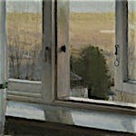 Halvard Haugerud: Åpent vindu, 2021, 38 x 46 cm