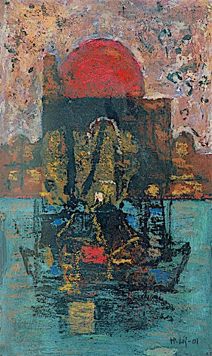Halvdan Ljøsne: Raud kuppel, 2001, 31 x 18 cm