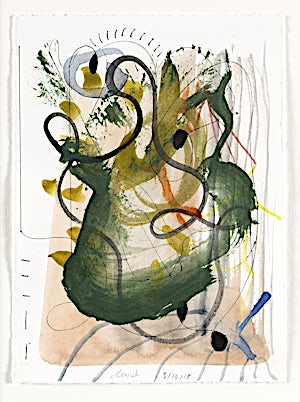 Henrik Placht, Uten tittel (akvarell), 2018, 18 x 14 cm