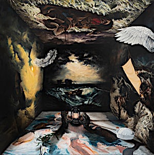 Munan Øvrelid: A Throw of the Dice, oil on canvas, 2020, 190 x 190 cm