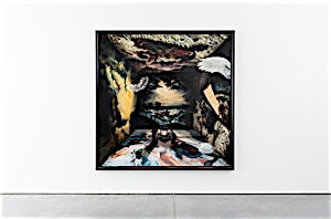 Munan Øvrelid:  A Throw of the Dice, oil on canvas, 2020, 190 x 190 cm