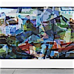 Øystein Tømmerås: Disintegration Blå (noisy-le-grand-mix), 2019, 200 x 360 cm