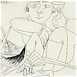 Pablo Picasso: Adolescent au casque a l'épée, 1969, 50 x 65 cm