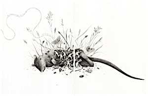 Sverre Malling, The pied piper/rat salad (detalj), 2009, 79 x 297 cm