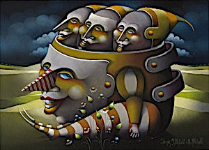 Terje Ythjall, Tre i en., 2008, 22 x 31 cm
